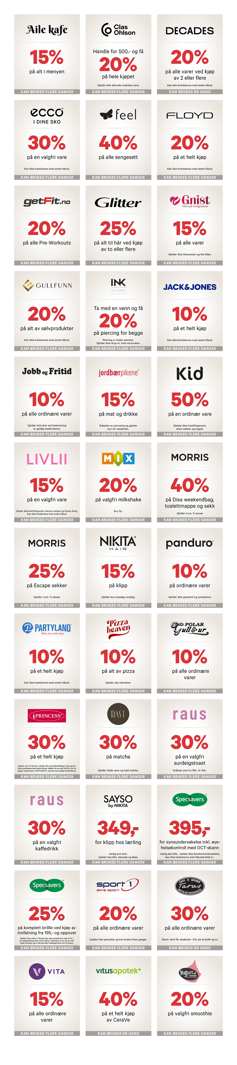 Studenttilbud i januar