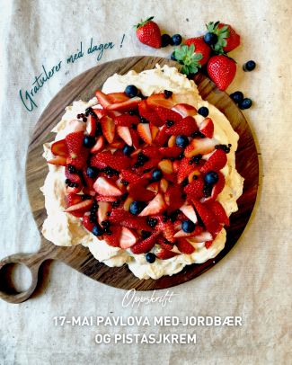 Oppskrift Pavlova med jordbær 1